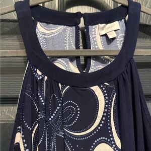 Avenue Blue and White Patterned Dress